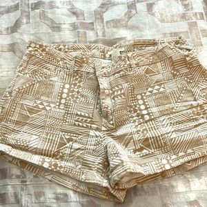 Tan and white shorts